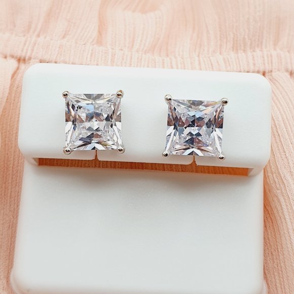 "8MM S925 Sterling Silver CZ Stud Earrings for Women/Girl, US19251038 - Picture 2 of 9